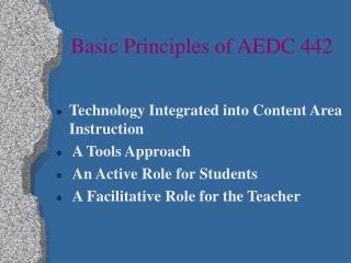 Basic Principles of AEDC 442