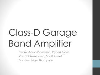 Class-D Garage Band Amplifier