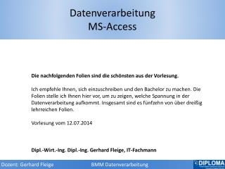 Datenverarbeitung MS-Access