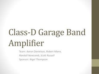 Class-D Garage Band Amplifier