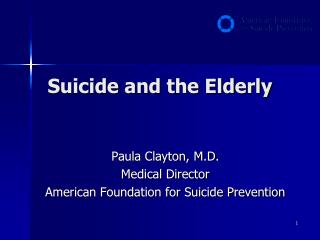 Suicide and the Elderly