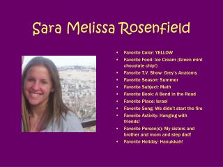Sara Melissa Rosenfield