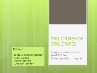 STRUCTURES OF STRUCTURES