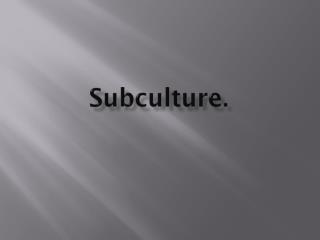 Subculture .