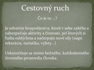 Cestovný ruch