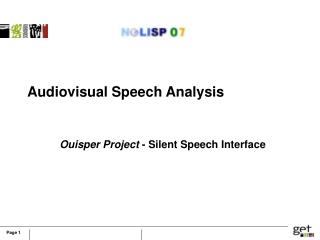 Audiovisual Speech Analysis