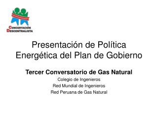 Presentación de Política Energética del Plan de Gobierno