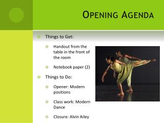 Opening Agenda