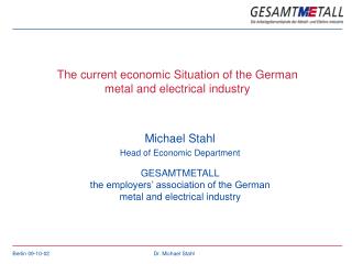 Michael Stahl Head of Economic Department