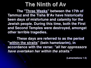 The Ninth of Av