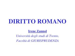 DIRITTO ROMANO