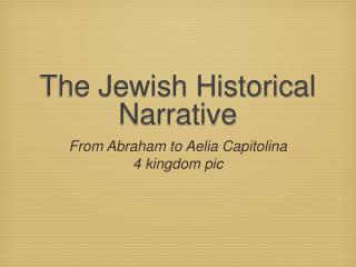 The Jewish Historical Narrative