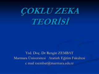 ÇOKLU ZEKA TEORİSİ