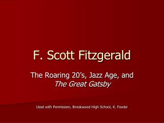 F. Scott Fitzgerald