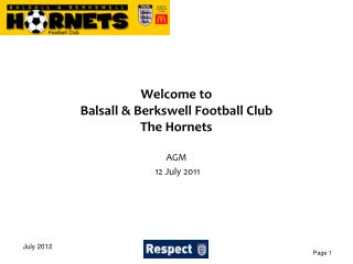 Welcome to Balsall &amp; Berkswell Football Club The Hornets