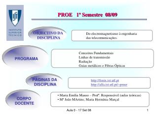 PROE 1º Semestre 08/09