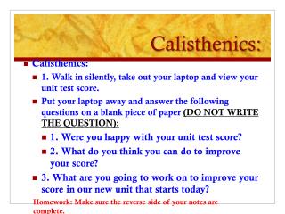 Calisthenics: