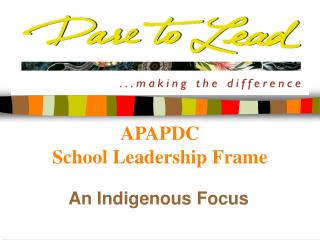 APAPDC School Leadership Frame