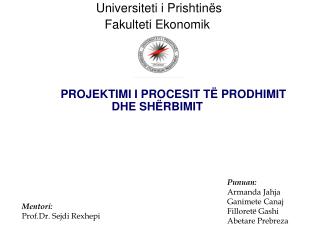 Universiteti i Prishtinës Fakulteti Ekonomik