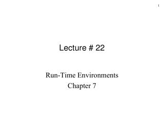 Lecture # 22
