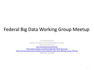 Federal Big Data Working Group Meetup