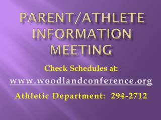 Parent/Athlete Information Meeting
