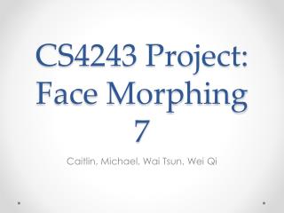 CS4243 Project: Face Morphing 7