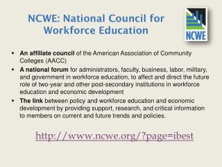 NCWE: National Council for Workforce Education