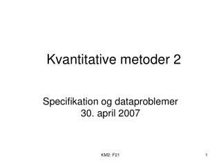 Kvantitative metoder 2