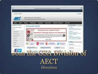 Join the GSA Division of AECT