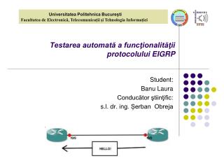 Testarea automată a funcţionalităţii protocolului EIGRP