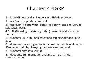 Chapter 2:EIGRP