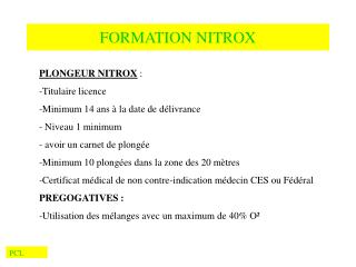 FORMATION NITROX