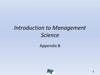 Introduction to Management Science