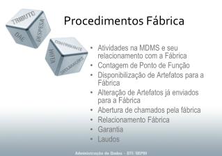 Procedimentos Fábrica
