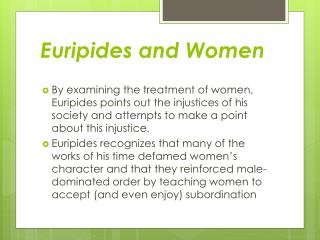 Euripides and Women