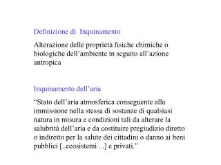 Definizione di Inquinamento