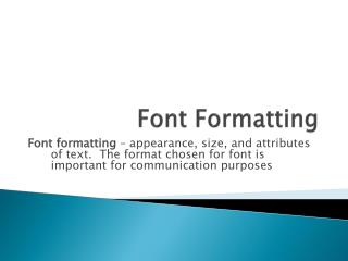 Font Formatting