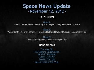 Space News Update - November 12, 2012 -