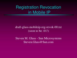 Registration Revocation in Mobile IP