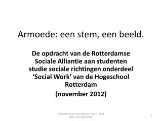 Armoede: een stem, een beeld.