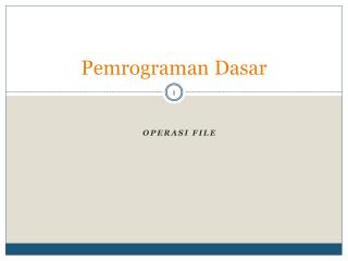 Pemrograman Dasar