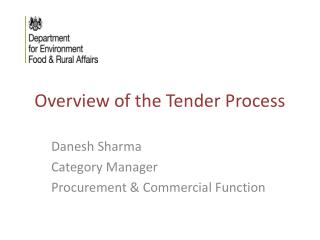 Overview of the Tender Process