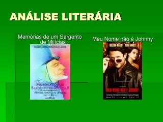 ANÁLISE LITERÁRIA