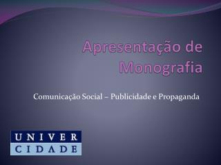 Apresentação de Monografia