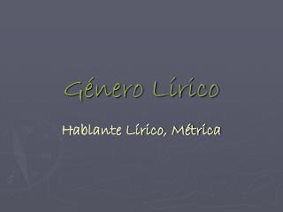 Género Lírico