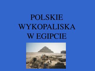 POLSKIE WYKOPALISKA W EGIPCIE