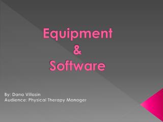 Equipment &amp; Software