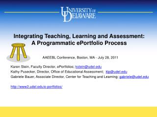 Integrating Teaching, Learning and Assessment : A Programmatic ePortfolio Process