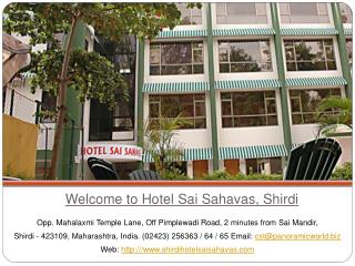 Hotel Sai Sahavas, Budget hotels in Shirdi near temple